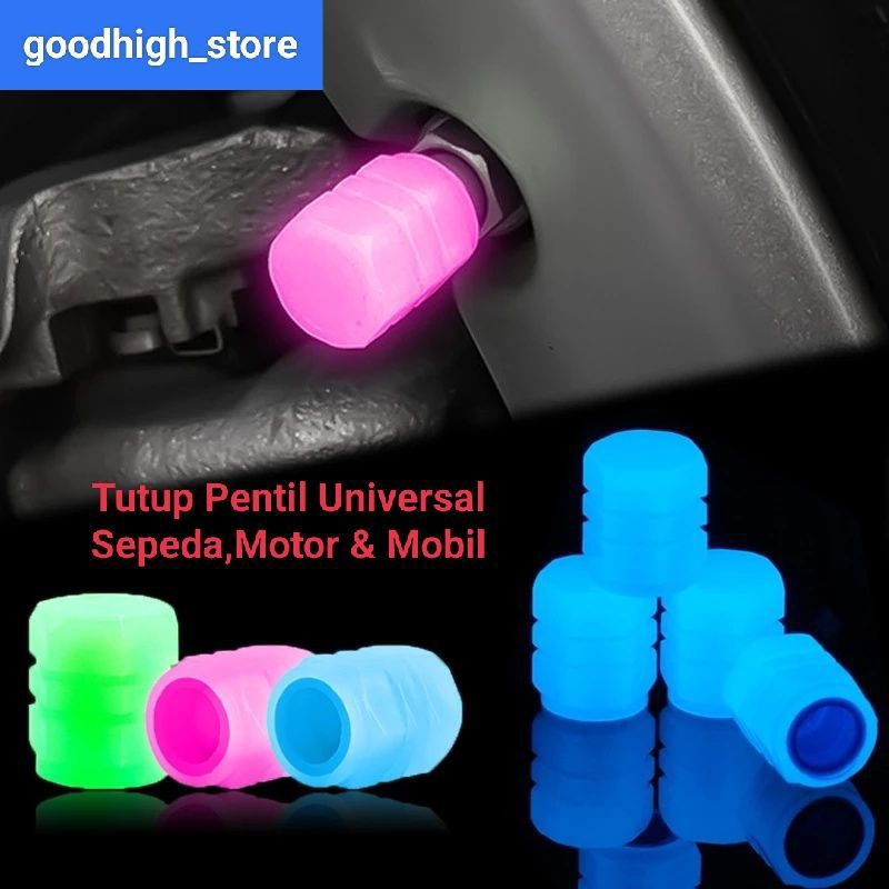 [BISA PILIH WARNA]Tutup Pentil Roda Ban Mobil Motor Sepeda Glow In The Dark Glowing NEON