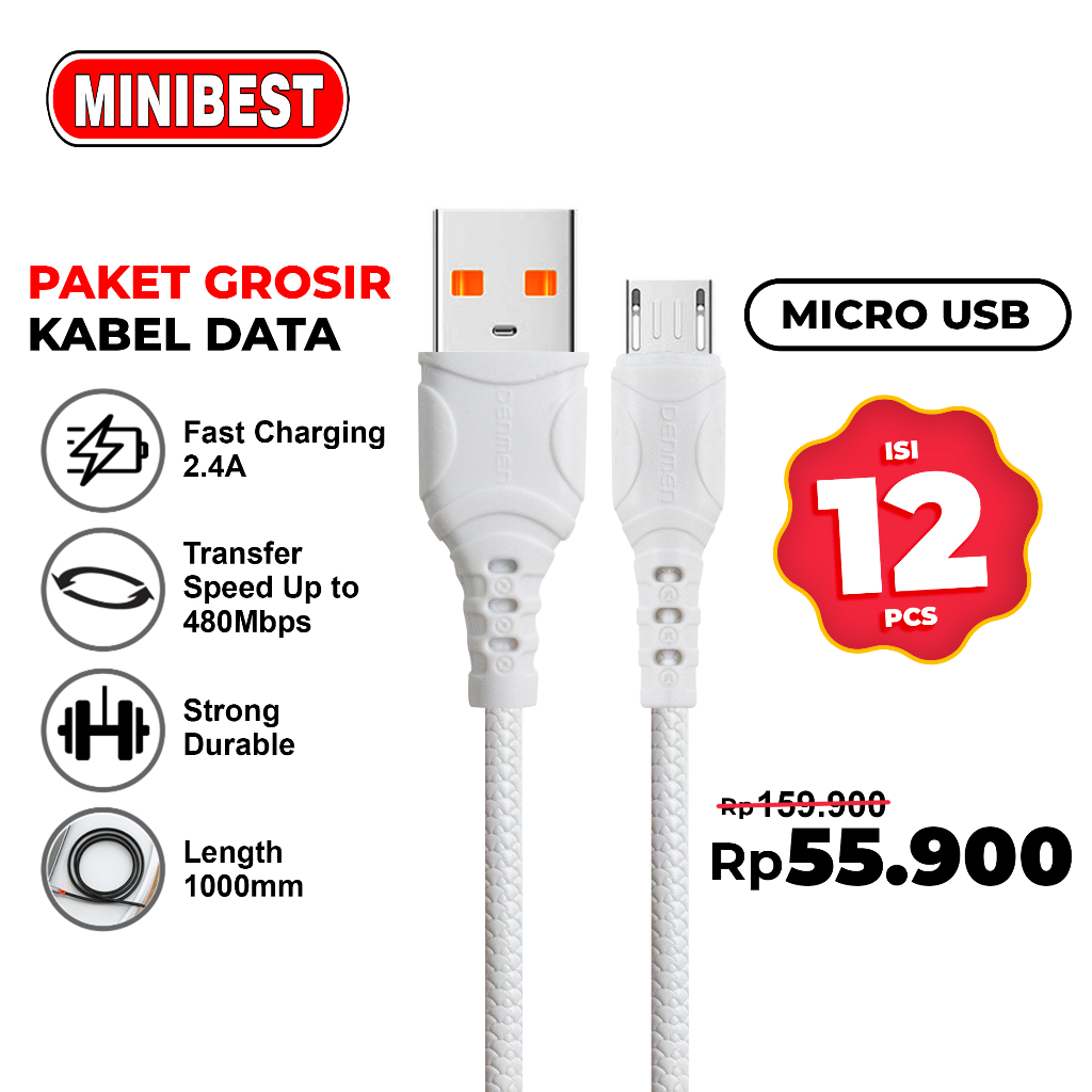 [PAKET GROSIRAN] MB Grosir Hemat Kabel Data Micro isi 12 Pcs