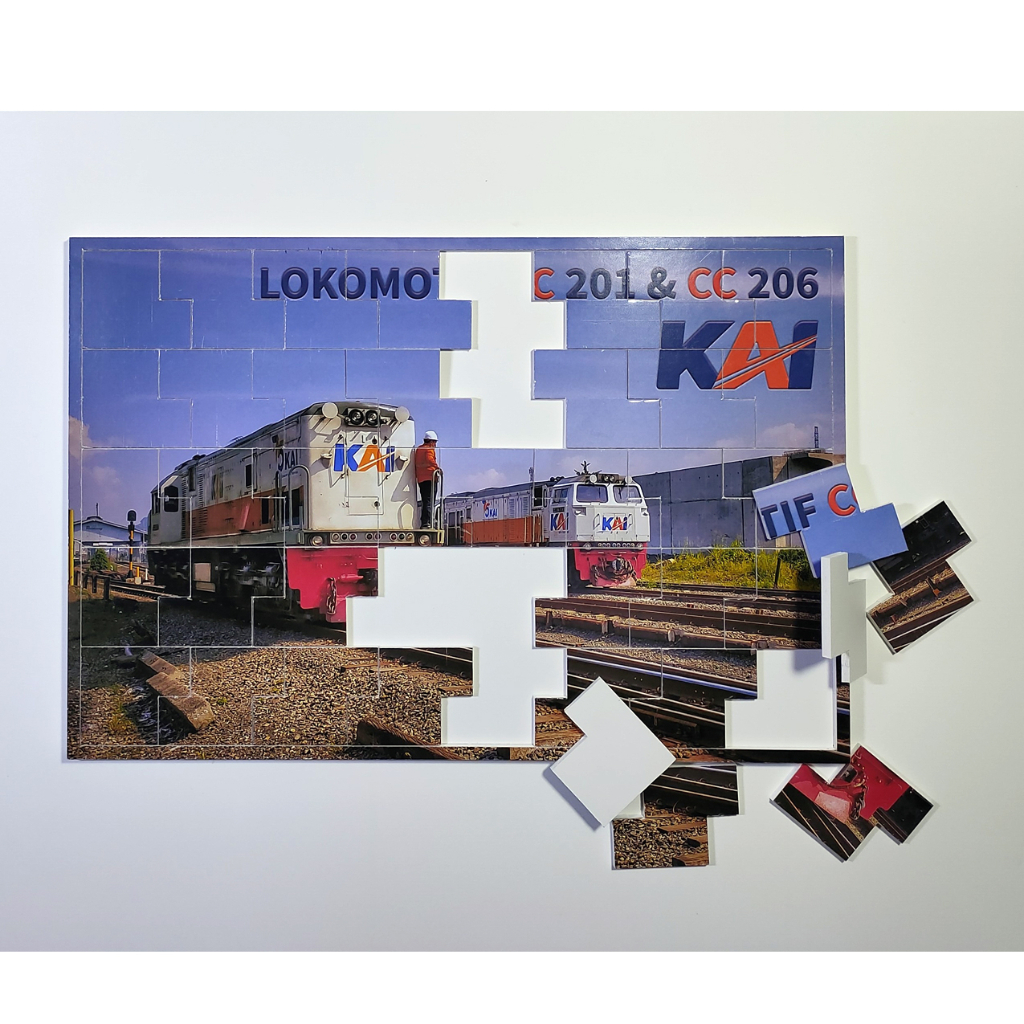 Jigsaw Puzzle Anak Kereta Api Indonesia KAI Lokomotif CC 201 203 206