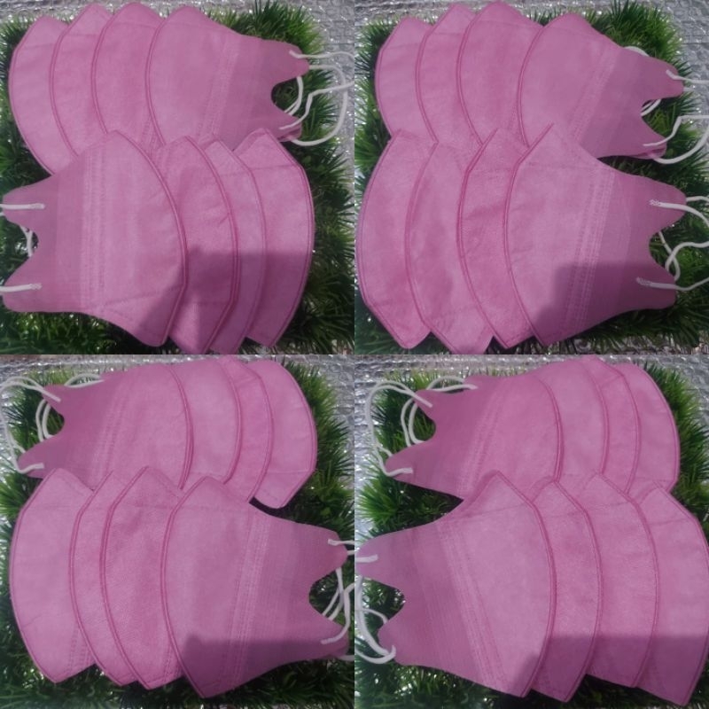 MASKER DUCKBILL WARNA PINK 1 PACK ISI 10 PCS KEMASAN PLASTIK