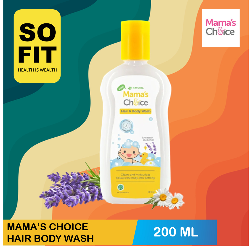 Mama's Choice Baby Hair &amp; Body Wash 200ml / Mama Choice Hair n Body Wash 200 ml / Sabun Shampoo Mandi Anak Bayi Alami