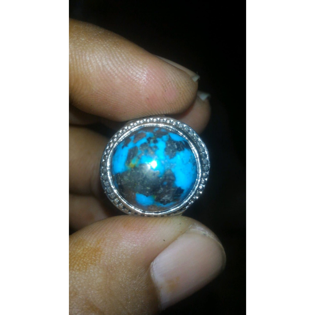 PIRUS PERSIA URAT PERAK MUMBUL PERSIAN TURQUOISE WITH PYRITE