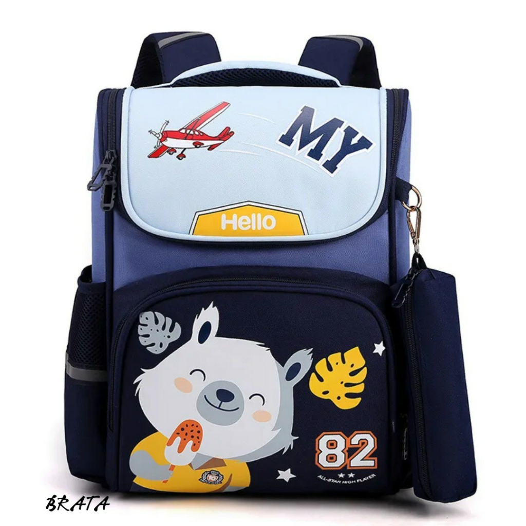 Tas Ransel Anak Karakter Backpack Motif Rakun Ransel Anak sekolah TK SD PAUD BISA COD