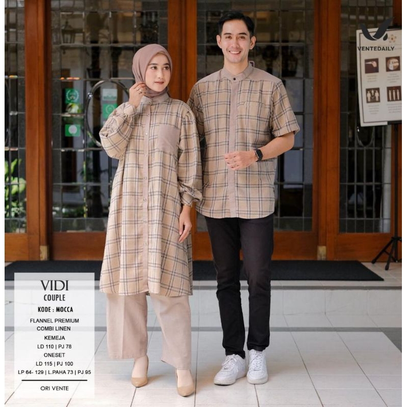 Couple Set Series Original Vente Setelan Bahan Flanel Linen Rami Premium / Vidi