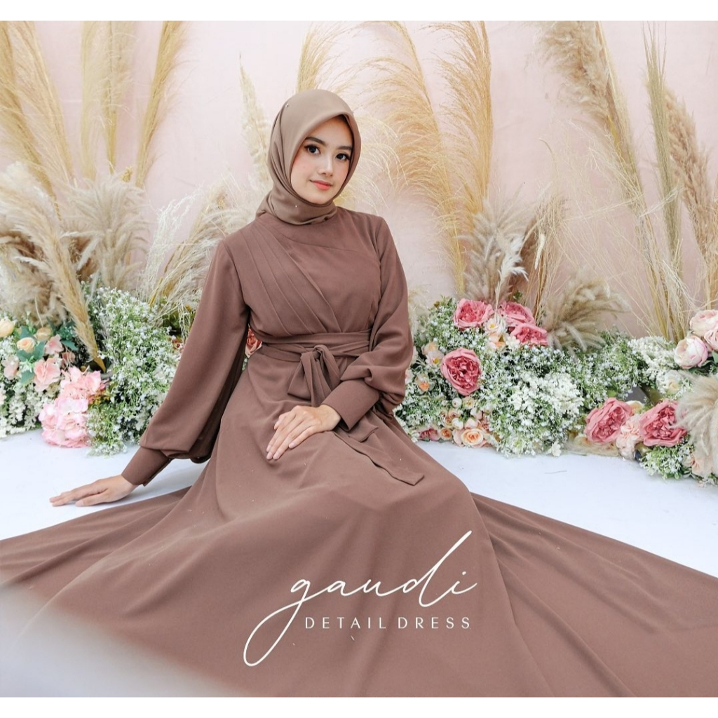 gaun pesta muslimah - gaun kondangan - dress terbaru - gaudress polos