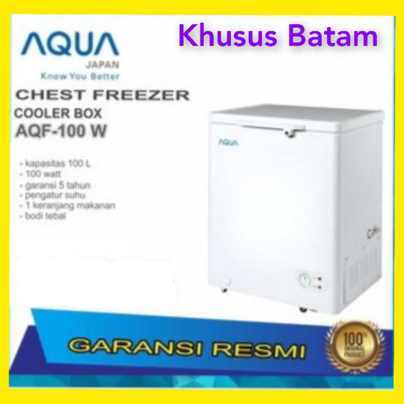 CHEST FREEZER AQUA AQF-100(W) 100LITER /COOLER BOX (KHUSUS LOKASI BATAM)