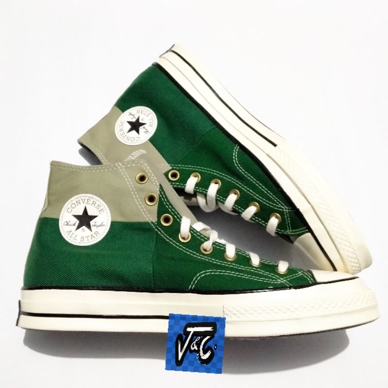 Converse Chuck 70 70s Colorblocked Colorblock Split Color Popped Hi Light Field