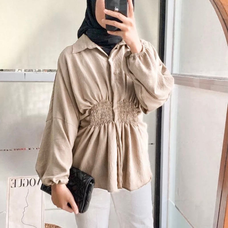 VEBY BLOUSE - Cirebon Cloth | ATASAN WANITA CRINKLE | KEMEJA AULIA