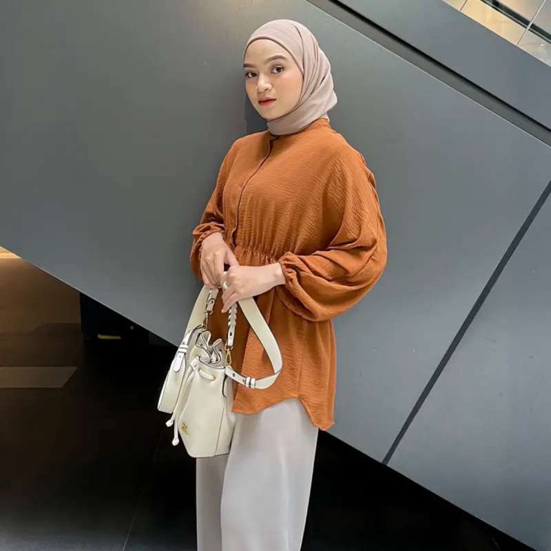 ISYANA BLOUSE SERUT TENGAH - Cirebon Cloth | Blouse Cringkel Oversize