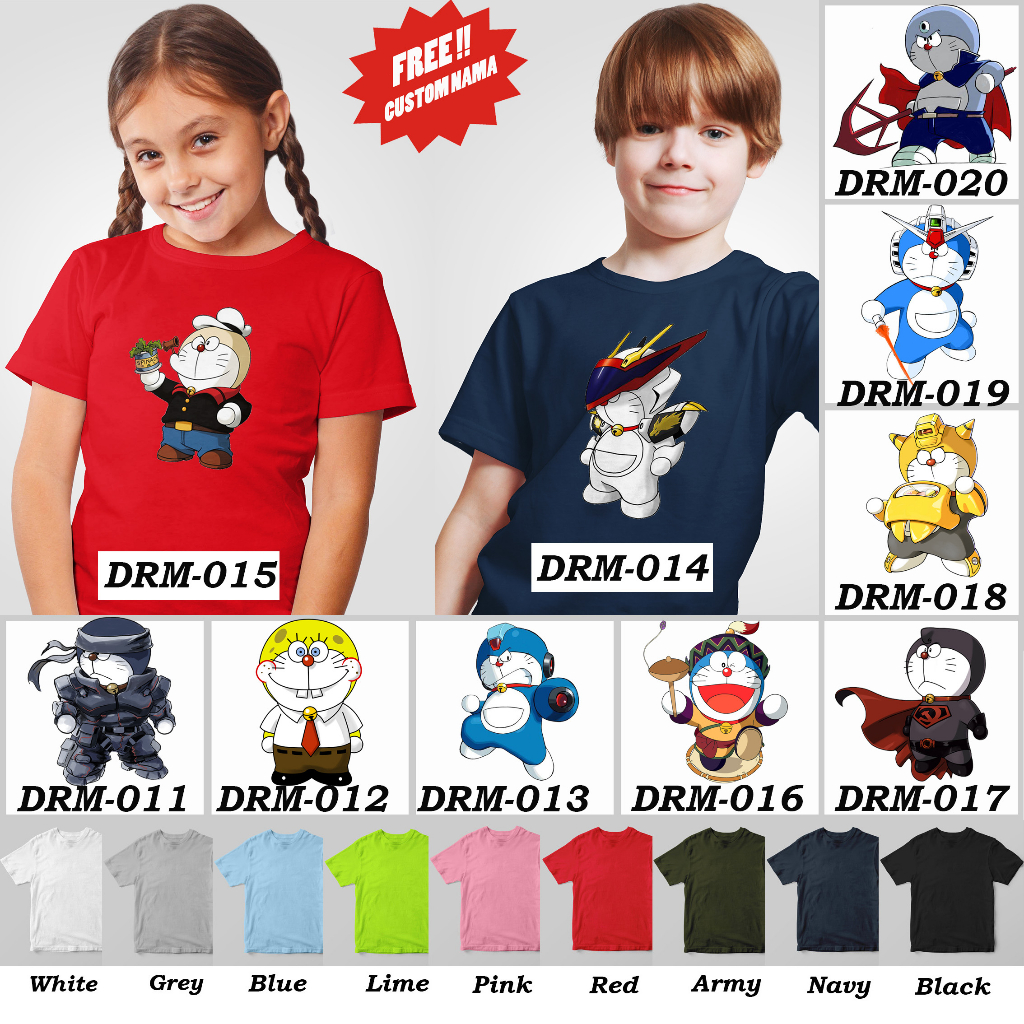 [FREE NAMA!!] Kaos Anak Doraemon