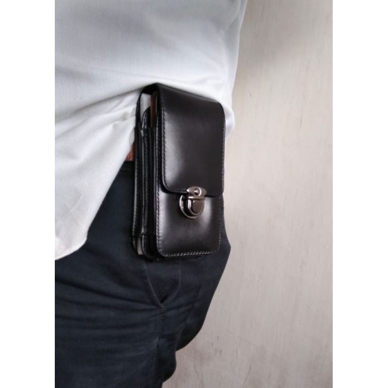 CUCI GUDANG Tas Hp Pinggang Kulit Pu Premium Terlaris - Dompet Pinggang Wadah Hp KEKINIAN
