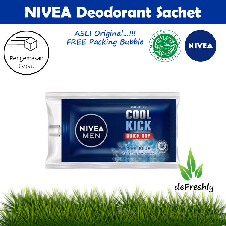 Nivea Deodorant Lotion Sachet - Extra Brightening | Hijab Fresh | Nivea Men Cool Kick | Deo Lotion 9ml