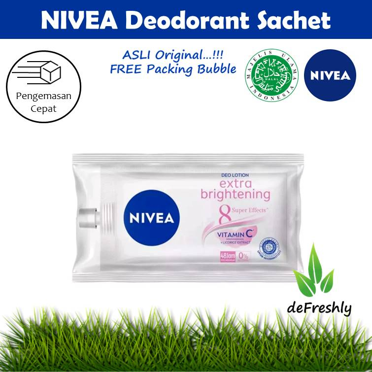 Nivea Deodorant Lotion Sachet - Extra Brightening | Hijab Fresh | Nivea Men Cool Kick | Deo Lotion 9ml