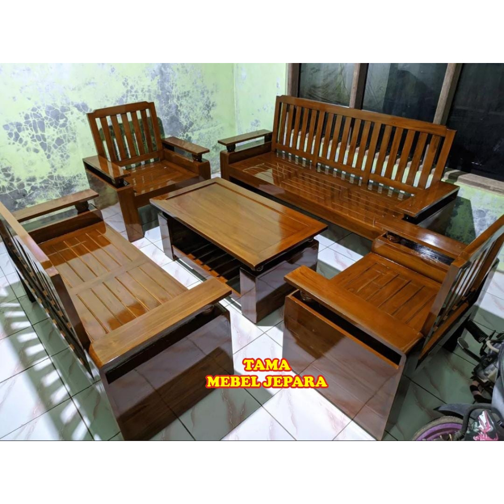 Kursi Tamu Minimalis Jati Jepara Set Meja Tamu Jati