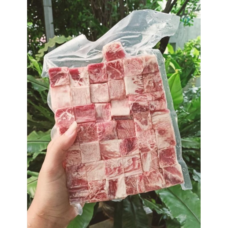 

Daging Saikoro beef wagyu meltik 500gr