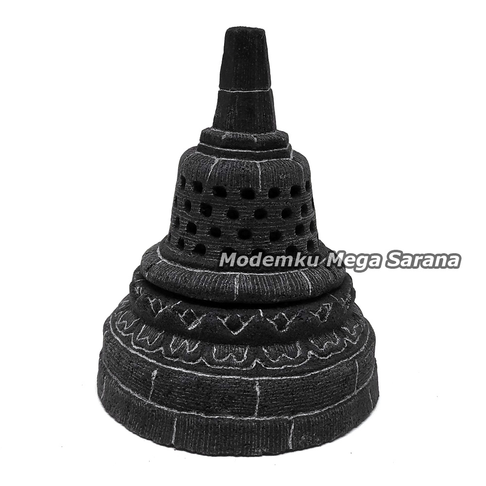 Miniatur Stupa Candi Borobudur Patung Budha - Buka Tutup M - 8x8x11 cm