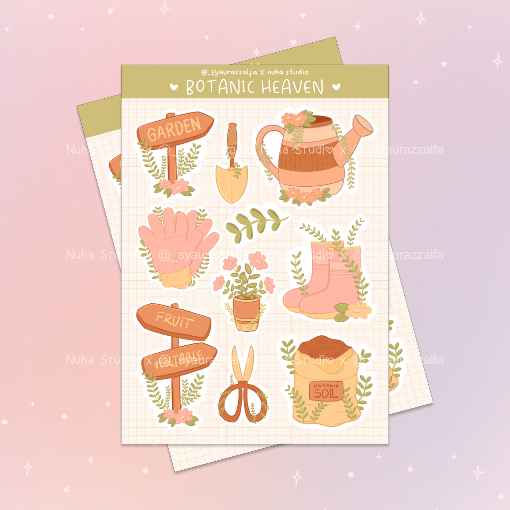 

Sticker by _syaurazzalfa | Botanic Heaven Tanaman Buah Sayur Pot Taman Kebun Sepatu Bot Bunga Siram Daun | Aesthetic Sticker Estetik Stiker HP Laptop Botol Cute Waterproof Scrapbook Diary Journal Bujo Anti Air