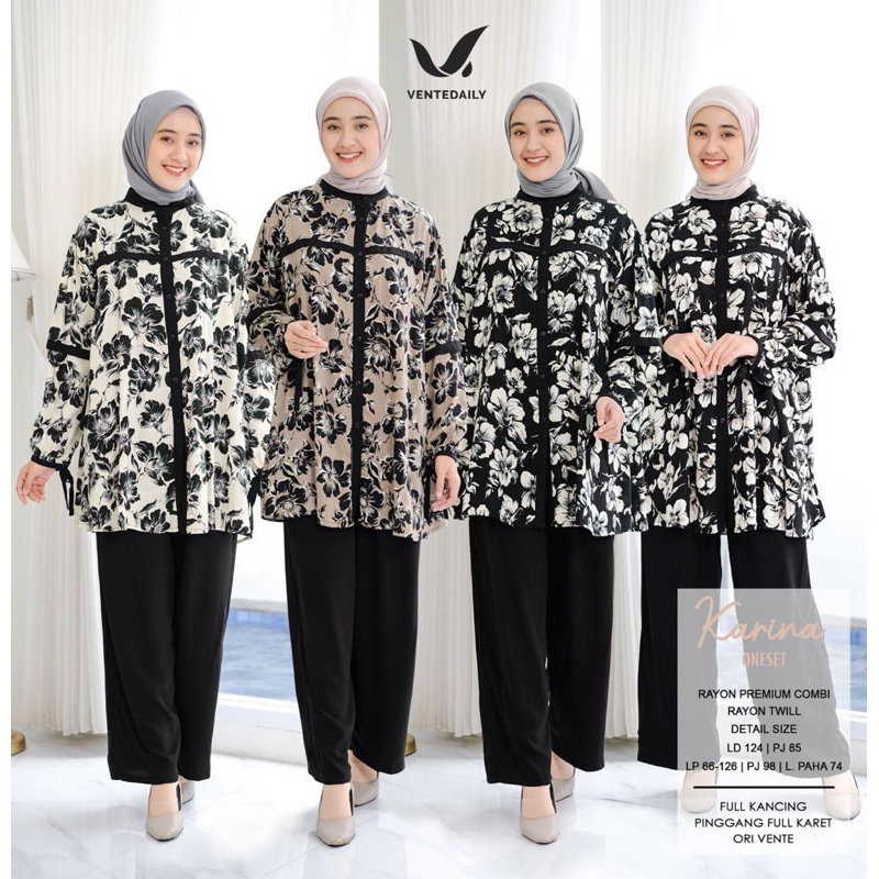 karina one set setelan 2 in 1 tunik dan celana vente