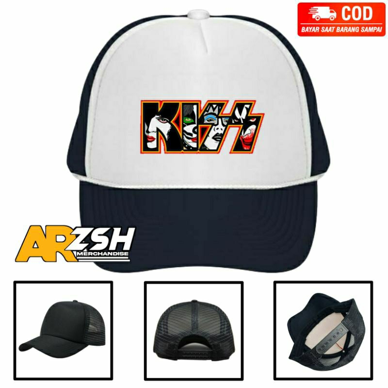 Topi Trucker Jaring Band Metal Kiss Topi Band Metal Jaring