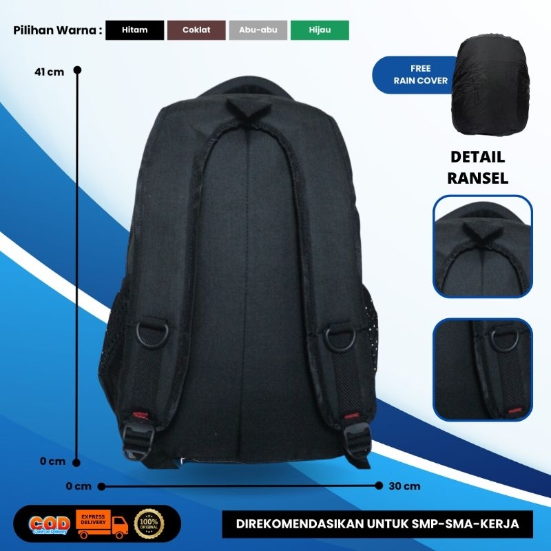 Tas Ransel Polo AJ/Tas Sekolah Polo Untuk SMP-SMA-KULIAH-KERJA/Tas Laptop Unisex