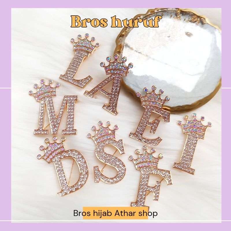 Bros huruf/bross nama/bros alphabet/brooch import