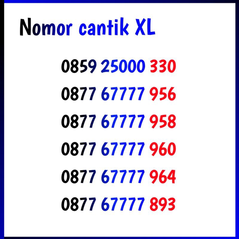 nomor cantik XL rapih