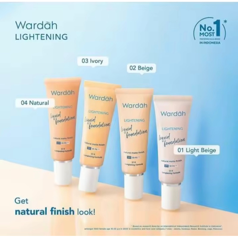 Wardah Lightening Liquid Foundation 25 ML / Foundation Cair Wardah