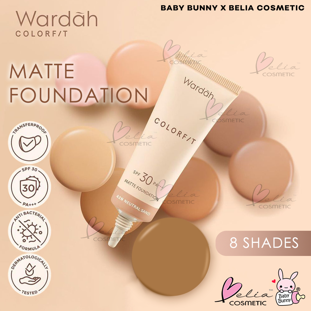 ❤ BELIA ❤  WARDAH Colorfit Matte Foundation SPF 30 PA+++ 25mL | foundation mate color fit