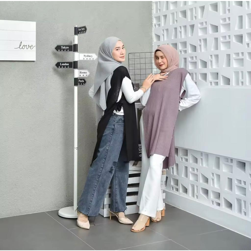 LONG VEST TUNIK RAJUT / VEST TUNIK RAJUT PREMIUM / FASHION WANITA KEKINIAN TERNDY