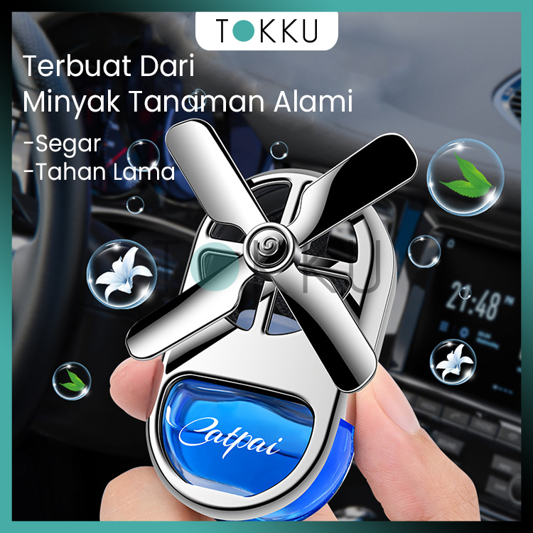 TOKKU Parfum Mobil Pengharum Mobil Colok di AC bentuk Kipas bisa berputar / Unik Awet Segar Model Terbaru