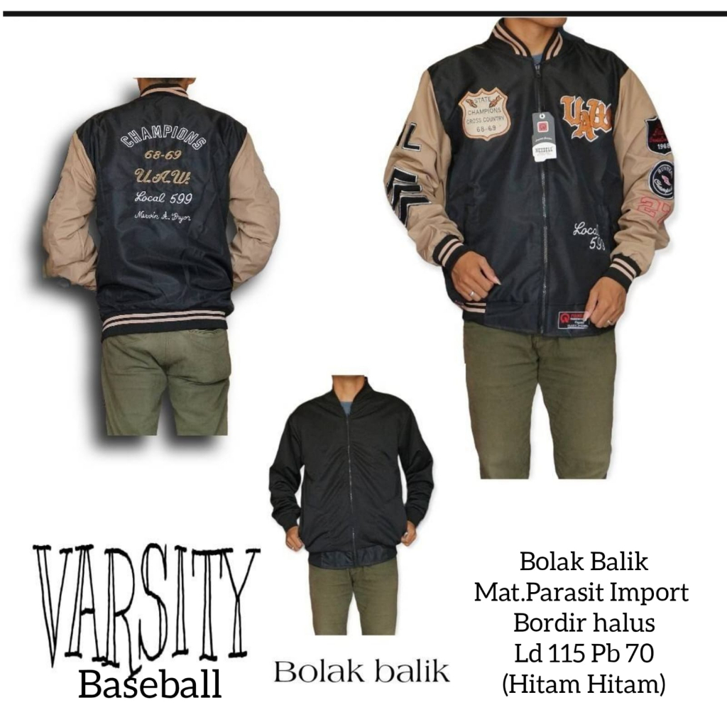 Jaket Varsity Baseball Bolak Balik