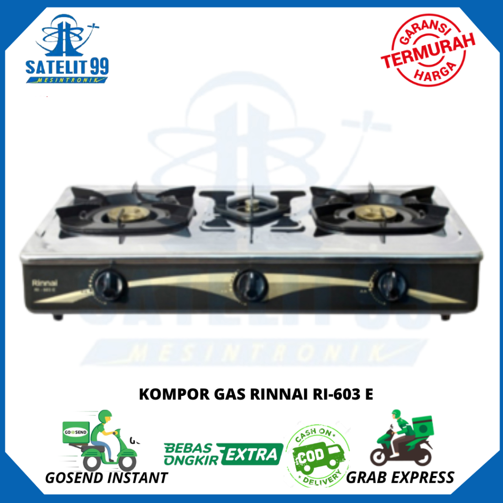 KOMPOR 3 TUNGKU / KOMPOR GAS RINNAI RI-603 E