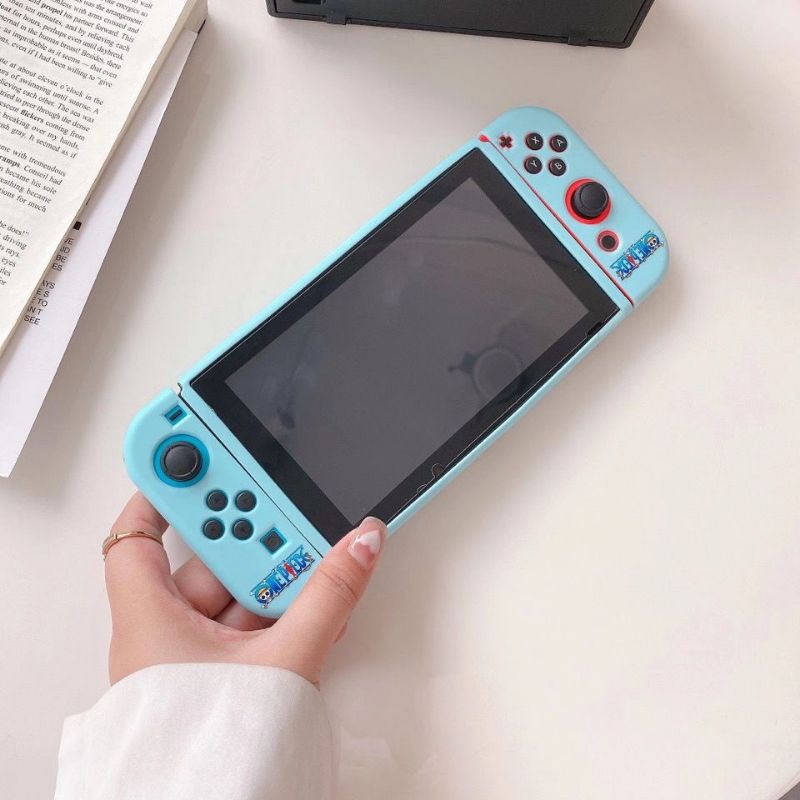 Case Nintendo Switch OLED v2 v1 Casing One Piece Biru Silikon