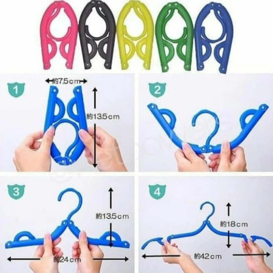 Clothes Hanger 2 in 1 Gantungan Baju Lipat Travel Praktis Multifungsi