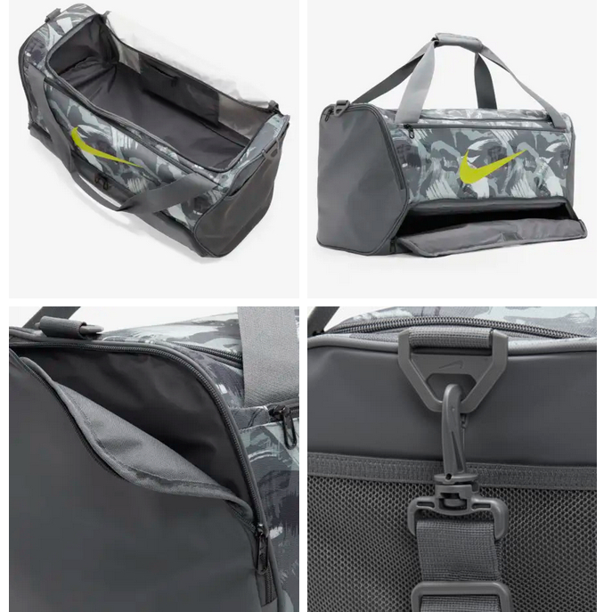 Nike Brasilia Printed Duffel Bag Medium 60L DR6111-068 Tas Original