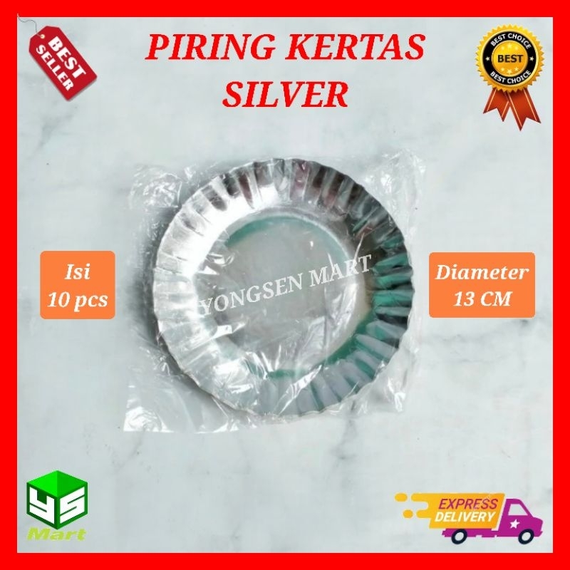 

Piring kue Silver / paper plate / piring ultah kertas Silver perak
