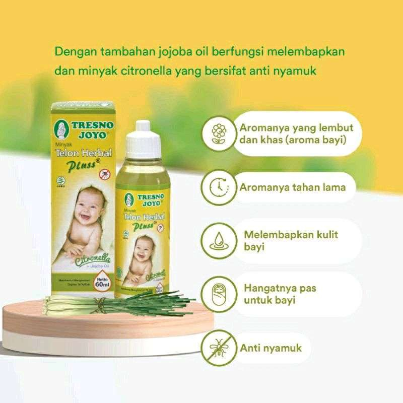 [BPOM] Tresno Joyo Minyak Telon HERBAL PLUS Citronela 120 ml FREE 30 ml / TresnoJoyo Minyak Telon Plus Herbal  / TresnoJoyo Telon Plus / MY MOM