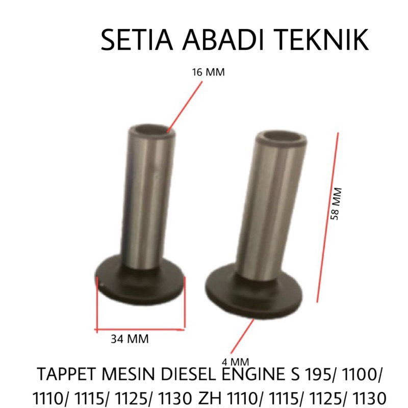 Valve Tappet S 195 Dong Feng