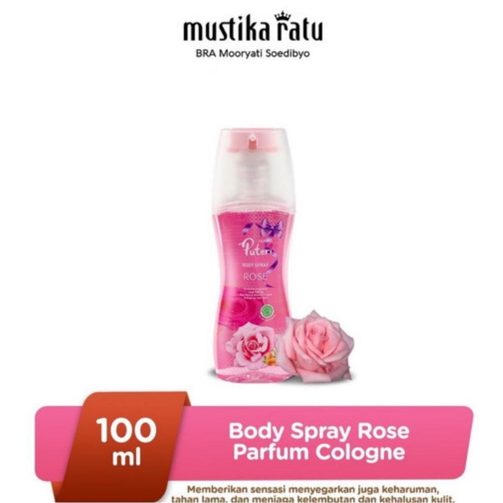 Mustika Puteri Body Spray Rose | Orchid | Lime Jasmine | Flower Bouquet 100ml