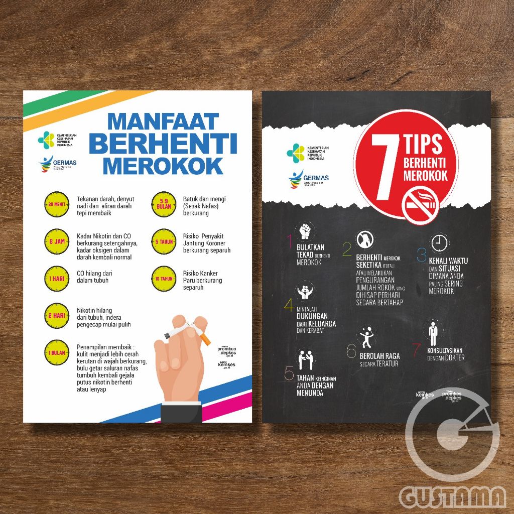 

Poster Tips Berhenti Merokok, Manfaat Berhenti Merokok A3