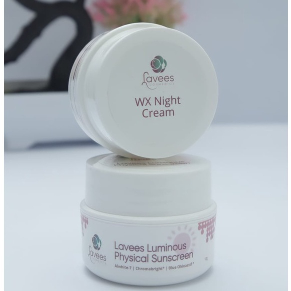 Lavees Skincare Paket Flek Melasma set day & night cream for Dark Spots sunscreen spf 50 laves offic