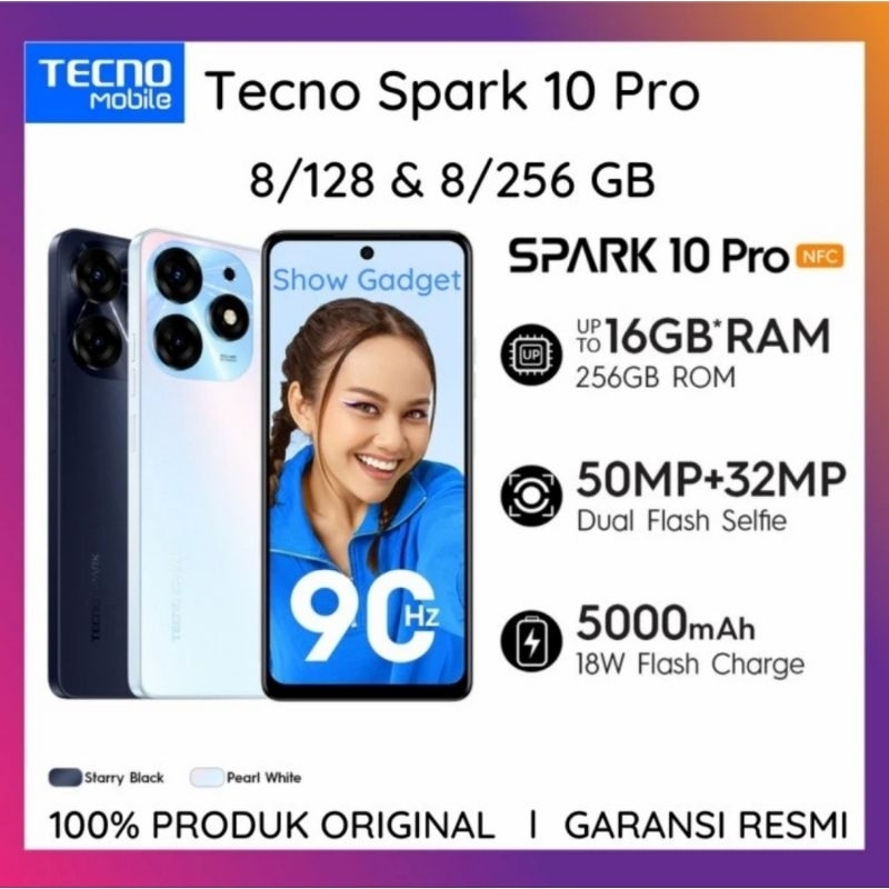 Tecno Spark 10 Pro NFC 8/256 8/128 Garansi Resmi