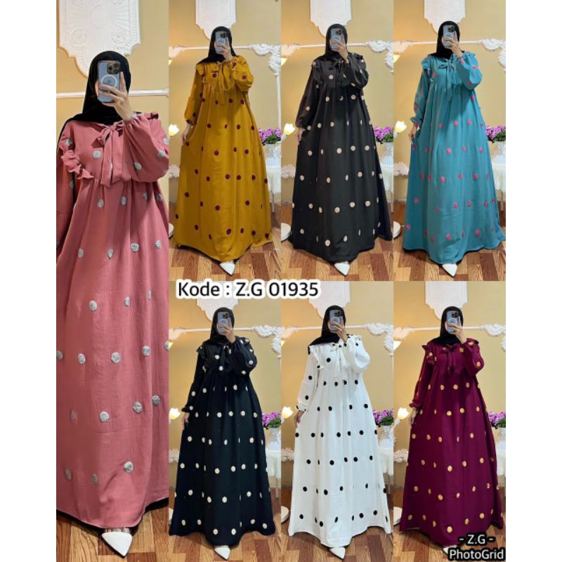 GAMIS CRINKLE POM POM EMBROIDERRY JUMBO LD 120 | Kode 01935