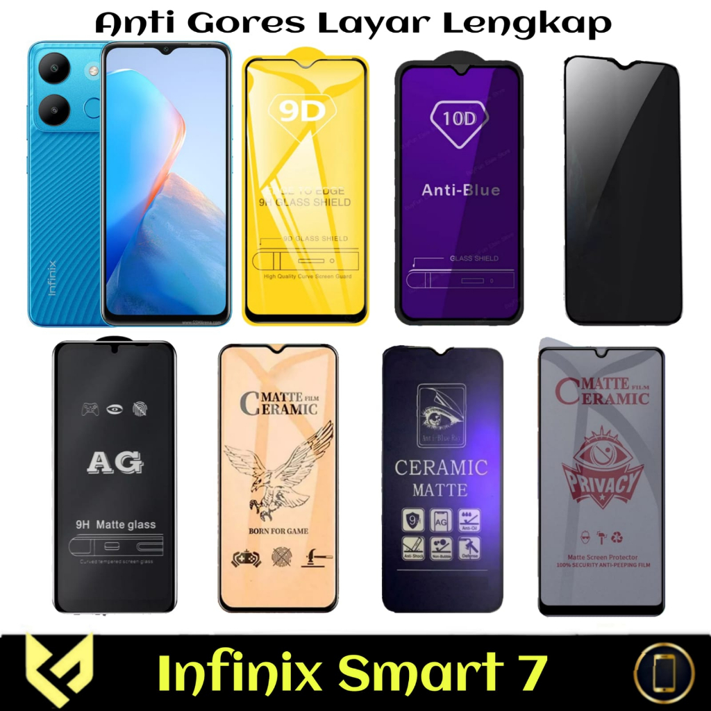 Promo Screen Guard For INFINIX SMART 7 Anti Gores Layar All Variant Anti SPY Anti Bluelight Anti glare Premium Tempered Glass dan Ceramic