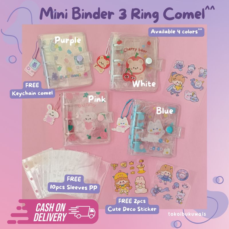 

Mini Binder 3 Ring Comel FREE KEYCHAIN - FREE SLEEVES