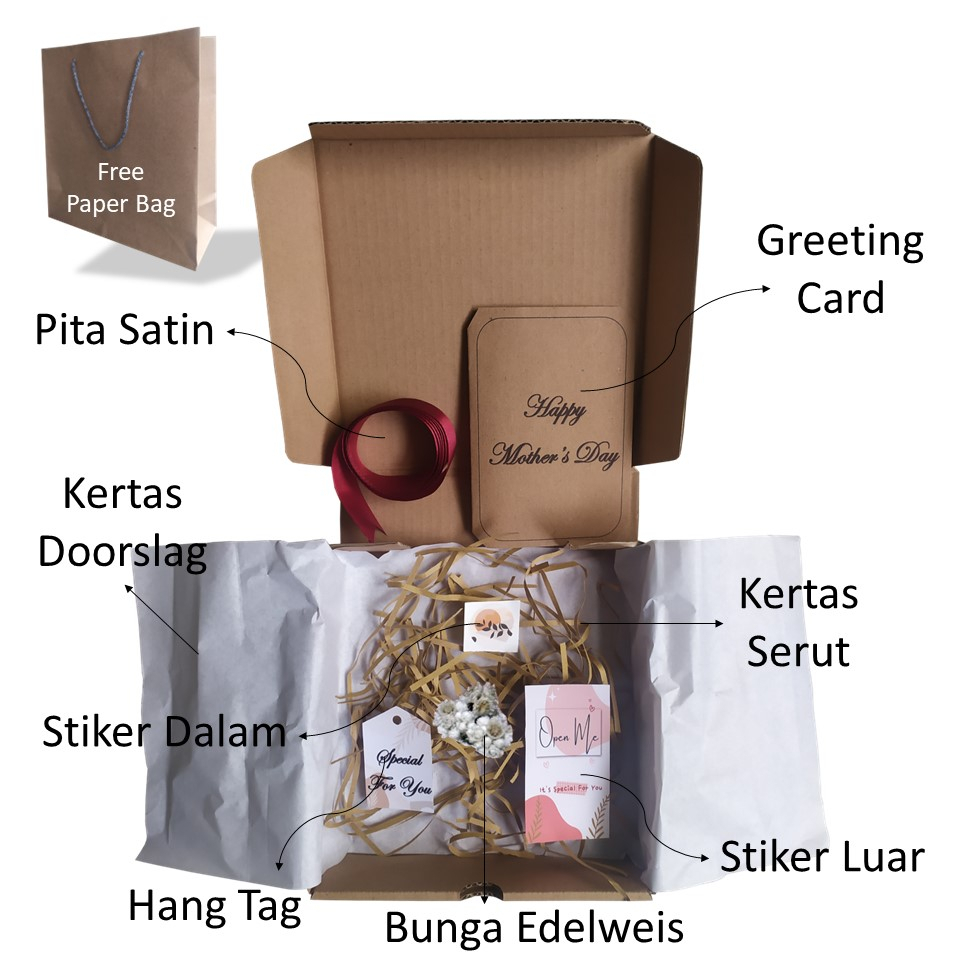 Box HAMPERS KOSONG Kotak Gift/Hadiah Pita Satin