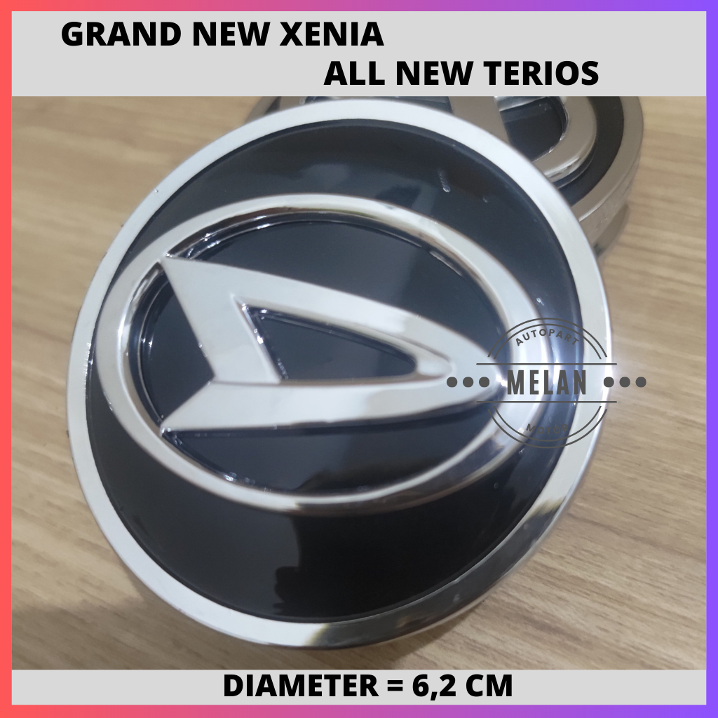 Dop Roda atau Tutup Velg Daihatsu Grand New Xenia, All-new Terios Black Crome Diameter 6,2