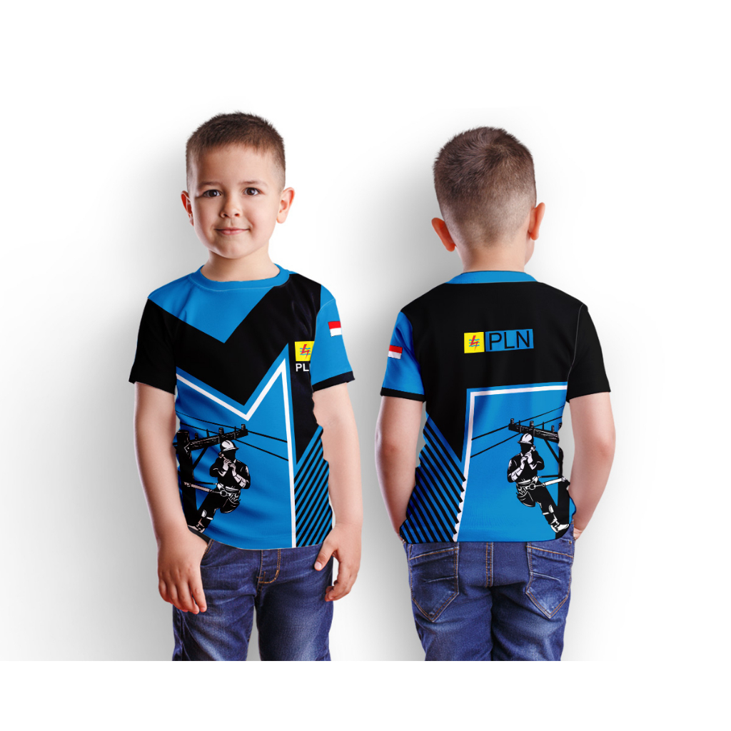 Baju Kaos Anak PLN LISTRIK PINTAR Full Print Custom 04