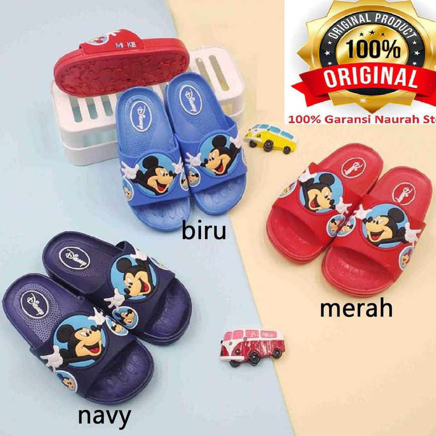 Sandal Slop Mickey Dan Spiderman Full Rubber Karet import Lentur Empuk