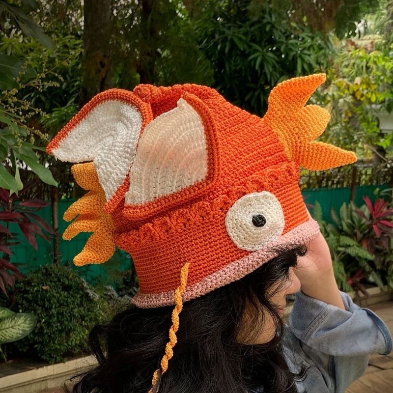 Magikarp Pokemon Handmade Crochet Hat Topi